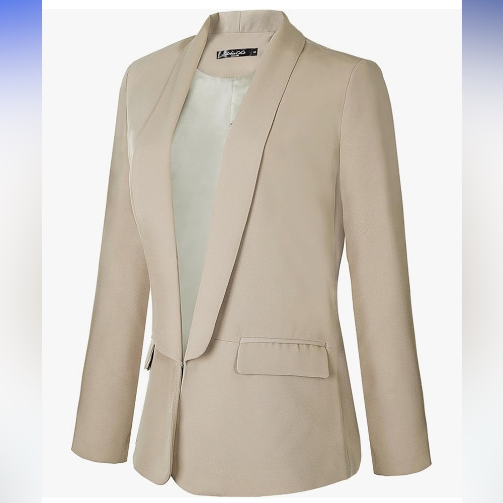 Women's Cream Shawl Collar Blazer - Picture 1 of 15